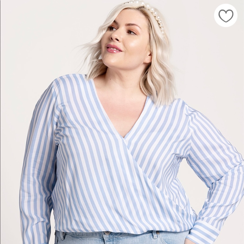 NET ELOQUII Faux Wrap Top